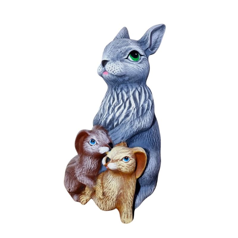 Casa si Gradina - Decoratiuni - Obiecte decorative - Accesorii decorative - Statueta decorativa, Iepure cu pui, Multicolor, 48 cm, DVSGV073 - Infinity.ro