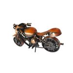 Casa si Gradina - Decoratiuni - Obiecte decorative - Accesorii decorative - Motocicleta decorativa, Din metal, Maro, 17 cm, 356-3D1 - Infinity.ro