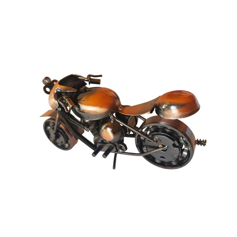 Casa si Gradina - Decoratiuni - Obiecte decorative - Accesorii decorative - Motocicleta decorativa, Din metal, Maro, 17 cm, 356-3D1 - Infinity.ro