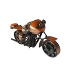 Casa si Gradina - Decoratiuni - Obiecte decorative - Accesorii decorative - Motocicleta decorativa, Din metal, Maro, 17 cm, 356-3D1 - Infinity.ro