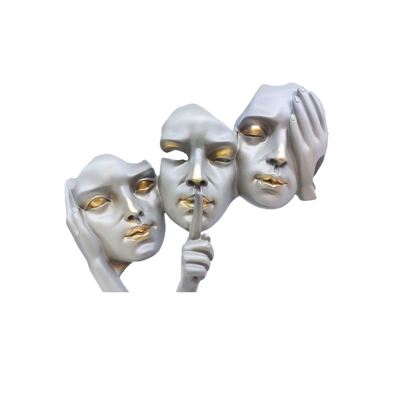 Casa si Gradina - Decoratiuni - Obiecte decorative - Accesorii decorative - Statueta, Masca nu vad, nu aud, nu vorbesc, 33 cm, 1082XD - Infinity.ro