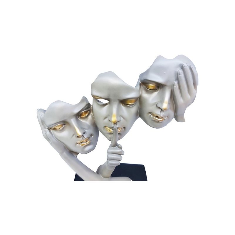 Casa si Gradina - Decoratiuni - Obiecte decorative - Accesorii decorative - Statueta, Masca nu vad, nu aud, nu vorbesc, 33 cm, 1082XD - Infinity.ro