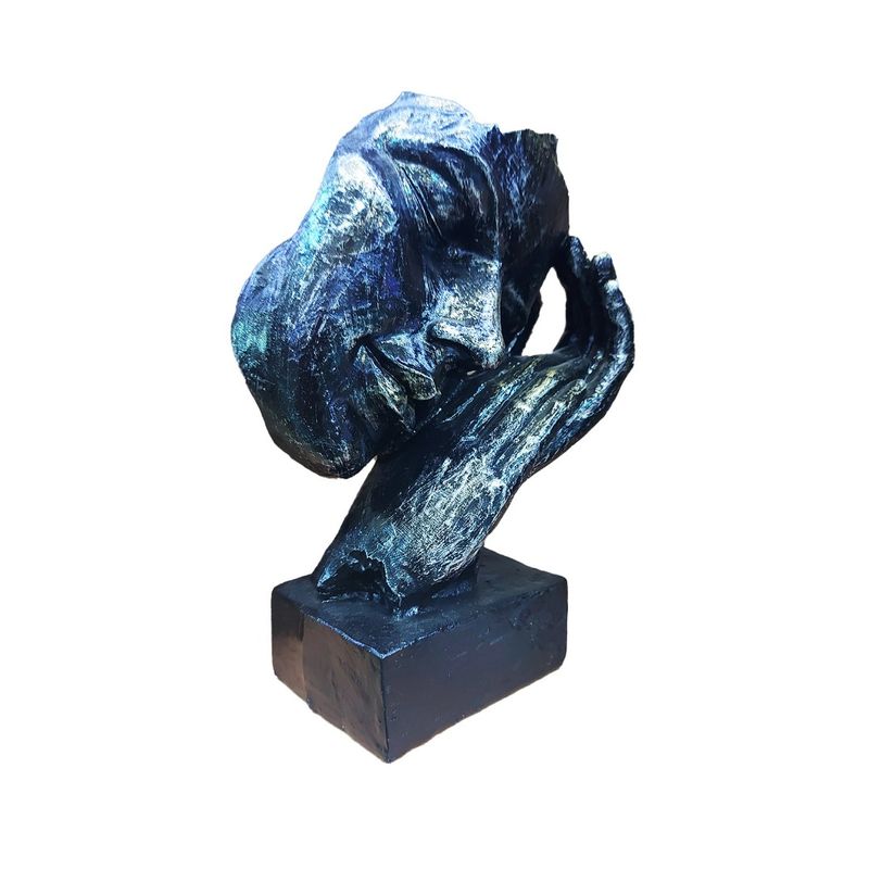 Casa si Gradina - Decoratiuni - Obiecte decorative - Accesorii decorative - Statueta decorativa masca, Negru-Argintiu, 22 cm, 637CB-5 - Infinity.ro