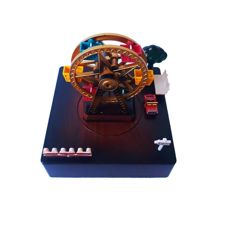 Casa si Gradina - Decoratiuni - Obiecte decorative - Accesorii decorative - Cutie muzicala, cu cheita, Circuit in jurul roatei cu cheita, Maro, 15 cm, YL2024 - Infinity.ro