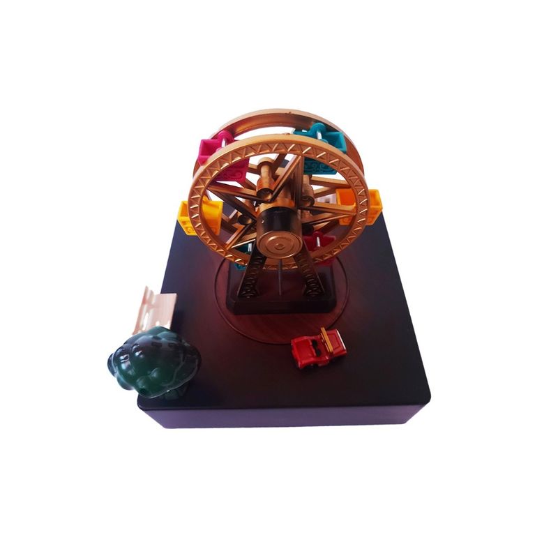 Casa si Gradina - Decoratiuni - Obiecte decorative - Accesorii decorative - Cutie muzicala, cu cheita, Circuit in jurul roatei cu cheita, Maro, 15 cm, YL2024 - Infinity.ro