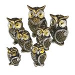 Casa si Gradina - Decoratiuni - Obiecte decorative - Accesorii decorative - Statueta decorativa, Set 7 Bufnite, Maro, 11 cm, 840H - Infinity.ro