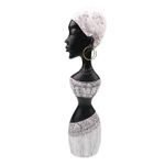 Casa si Gradina - Decoratiuni - Obiecte decorative - Accesorii decorative - Statueta decorativa, Femeie Africana, Alb, 36 cm,  1172HG-1 - Infinity.ro