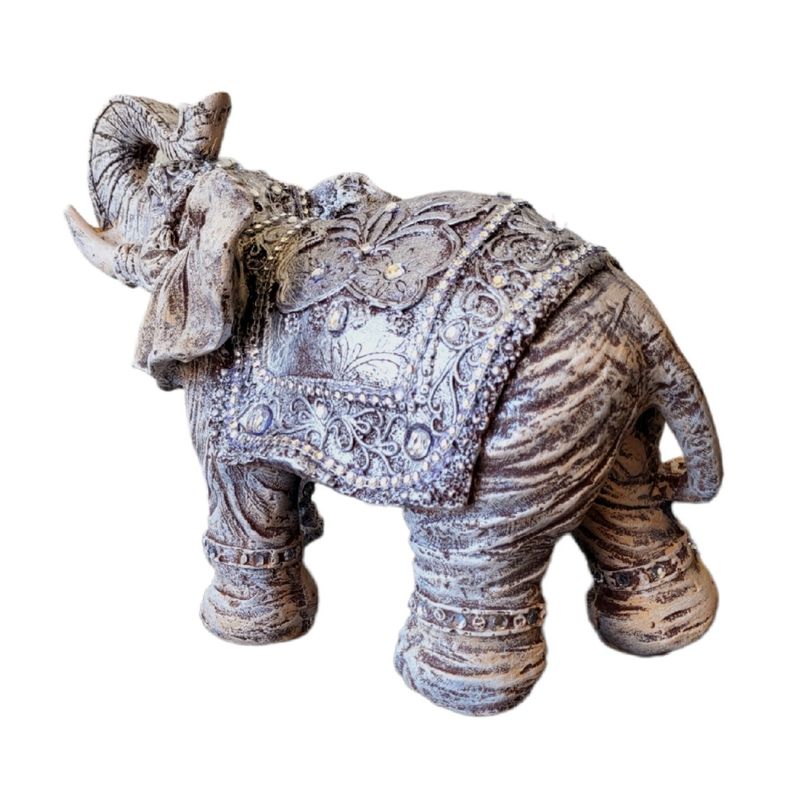 Casa si Gradina - Decoratiuni - Obiecte decorative - Accesorii decorative - Statueta decorativa, Elefant African, Alb, 36 cm, DVSAS069G - Infinity.ro