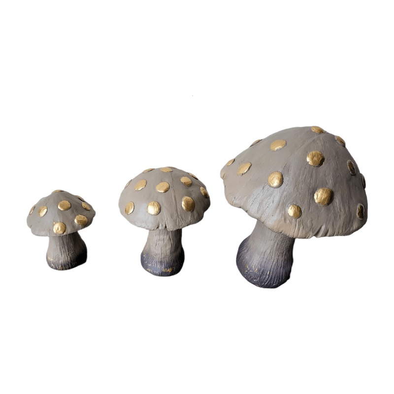 Casa si Gradina - Decoratiuni - Obiecte decorative - Accesorii decorative - Statueta decorative, Set 3 Ciuperci, Gri, 20 cm, DVTEB001 - Infinity.ro