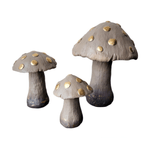 Casa si Gradina - Decoratiuni - Obiecte decorative - Accesorii decorative - Statueta decorative, Set 3 Ciuperci, Gri, 20 cm, DVTEB001 - Infinity.ro