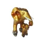 Casa si Gradina - Decoratiuni - Obiecte decorative - Accesorii decorative - Statueta decorativa, Elefant cu pui, Auriu, 15 cm, XQ13009 - Infinity.ro