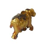 Casa si Gradina - Decoratiuni - Obiecte decorative - Accesorii decorative - Statueta decorativa, Elefant cu pui, Auriu, 15 cm, XQ13009 - Infinity.ro