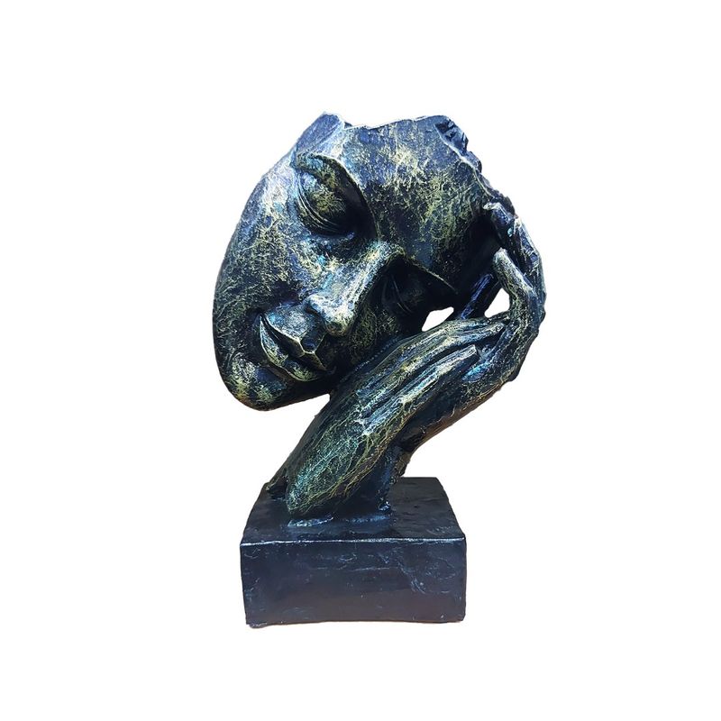 Casa si Gradina - Decoratiuni - Obiecte decorative - Accesorii decorative - Statueta decorativa masca, Negru-Auriu, 22 cm, 637CB-4 - Infinity.ro