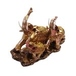 Casa si Gradina - Decoratiuni - Obiecte decorative - Accesorii decorative - Statueta elefanti mama, tata si pui pe stanca, 29 cm, 33297JX - Infinity.ro