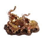 Casa si Gradina - Decoratiuni - Obiecte decorative - Accesorii decorative - Statueta elefanti mama, tata si pui pe stanca, 29 cm, 33297JX - Infinity.ro