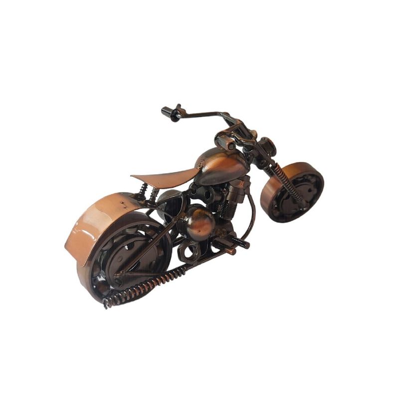 Casa si Gradina - Decoratiuni - Obiecte decorative - Accesorii decorative - Motocicleta decorativa, Din metal, Maro, 20 cm, 356MD1 - Infinity.ro