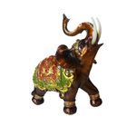 Casa si Gradina - Decoratiuni - Obiecte decorative - Accesorii decorative - Statueta Decorativa, Elefant cu trompa in sus, Maro, 20 cm, GA24407 - Infinity.ro