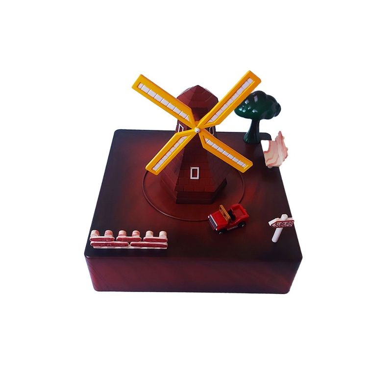 Casa si Gradina - Decoratiuni - Obiecte decorative - Accesorii decorative - Cutie muzicala, cu cheita, Circuit in jurul Moarei de vant cu cheita, Maro, 15 cm, YL2023 - Infinity.ro