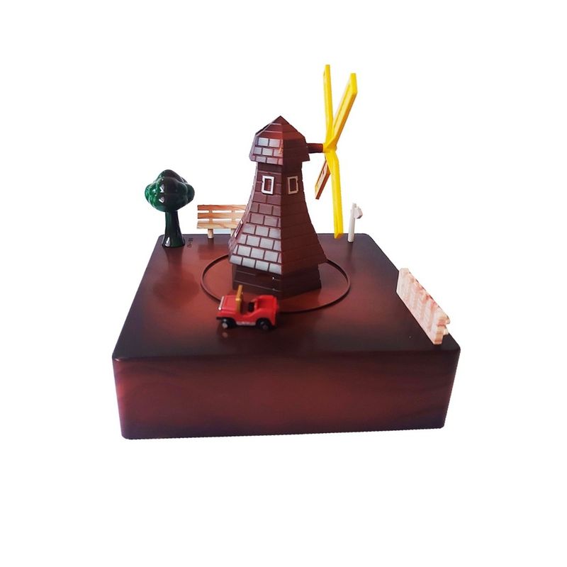 Casa si Gradina - Decoratiuni - Obiecte decorative - Accesorii decorative - Cutie muzicala, cu cheita, Circuit in jurul Moarei de vant cu cheita, Maro, 15 cm, YL2023 - Infinity.ro