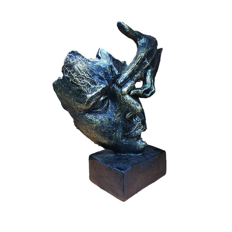 Casa si Gradina - Decoratiuni - Obiecte decorative - Accesorii decorative - Statueta decorativa masca, Negru-Auriu, 22 cm, 637CB-1 - Infinity.ro