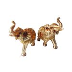 Casa si Gradina - Decoratiuni - Obiecte decorative - Accesorii decorative - Set 2 elefanti, Auriu, 20 cm, 150904C - Infinity.ro