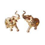 Casa si Gradina - Decoratiuni - Obiecte decorative - Accesorii decorative - Set 2 elefanti, Auriu, 20 cm, 150904C - Infinity.ro