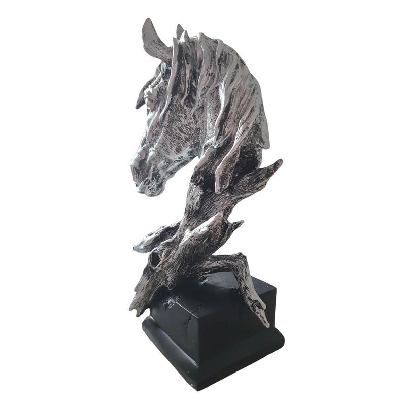 Casa si Gradina - Decoratiuni - Obiecte decorative - Accesorii decorative - Statueta decorativa, Cal, Argintiu, 41 cm, BL551L - Infinity.ro