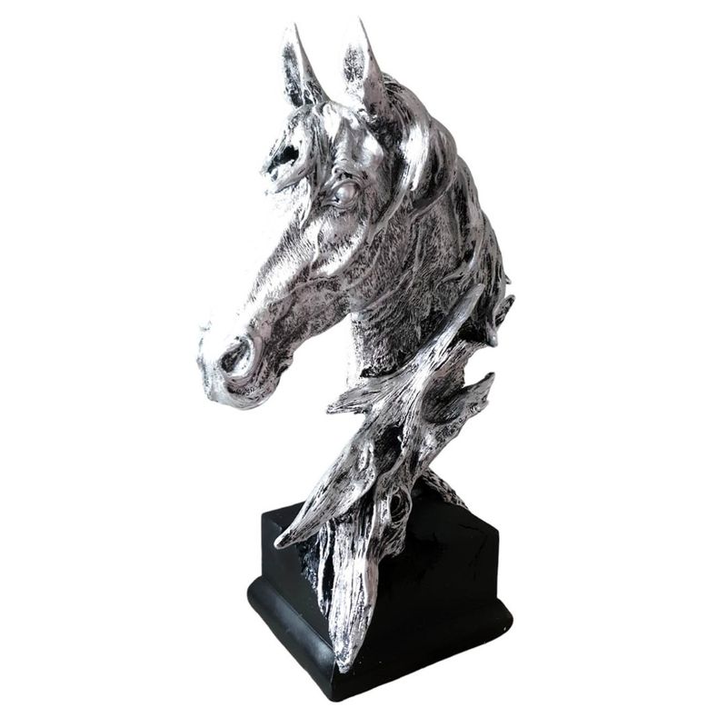 Casa si Gradina - Decoratiuni - Obiecte decorative - Accesorii decorative - Statueta decorativa, Cal, Argintiu, 41 cm, BL551L - Infinity.ro