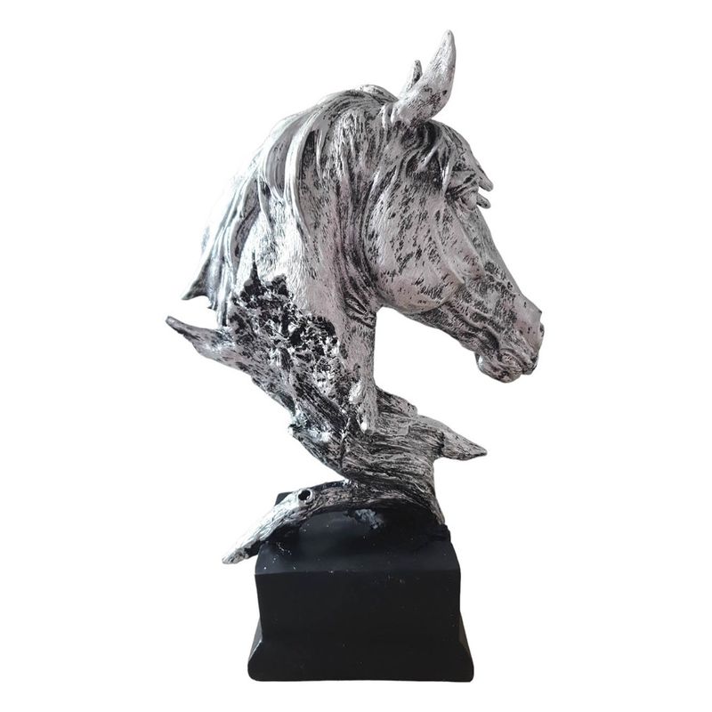 Casa si Gradina - Decoratiuni - Obiecte decorative - Accesorii decorative - Statueta decorativa, Cal, Argintiu, 41 cm, BL551L - Infinity.ro