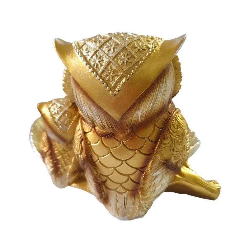 Casa si Gradina - Bucatarie si vesela - Vesela si tacamuri - Platouri de bucatarie - Fructiera decorativa, Bufnite pe frunza,  Auriu, 21 cm, GA21075-2A - Infinity.ro