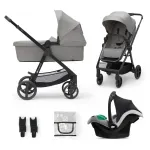 Jucarii, Copii si Bebe - Carucioare si articole de transport - Carucioare - Carucioare 3 in 1 - Carucior Kinderkraft Newly, 3 In 1, Light Grey - Infinity.ro