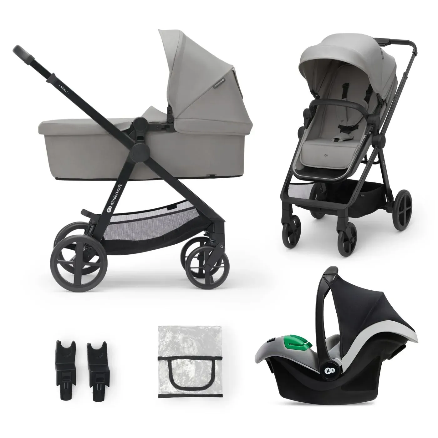 Carucior Kinderkraft Newly, 3 In 1, Light Grey
