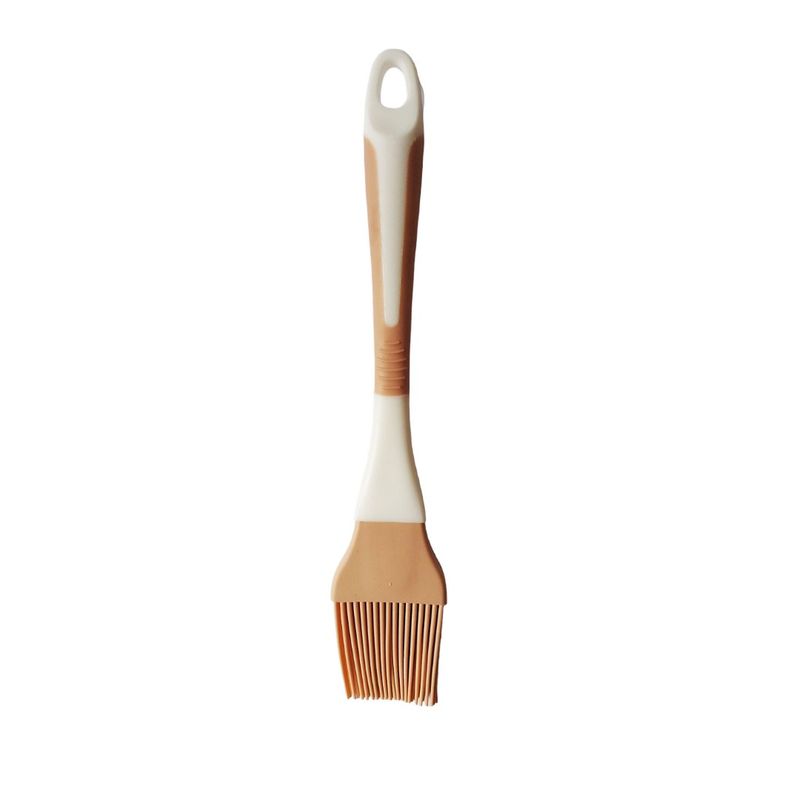 Casa si Gradina - Bucatarie si vesela - Ustensile bucatarie - Polonice, linguri si clesti de bucatarie - Set Spatula si Pensula din plastic cu silicon, Bej, 24 cm, 371COF-1 - Infinity.ro
