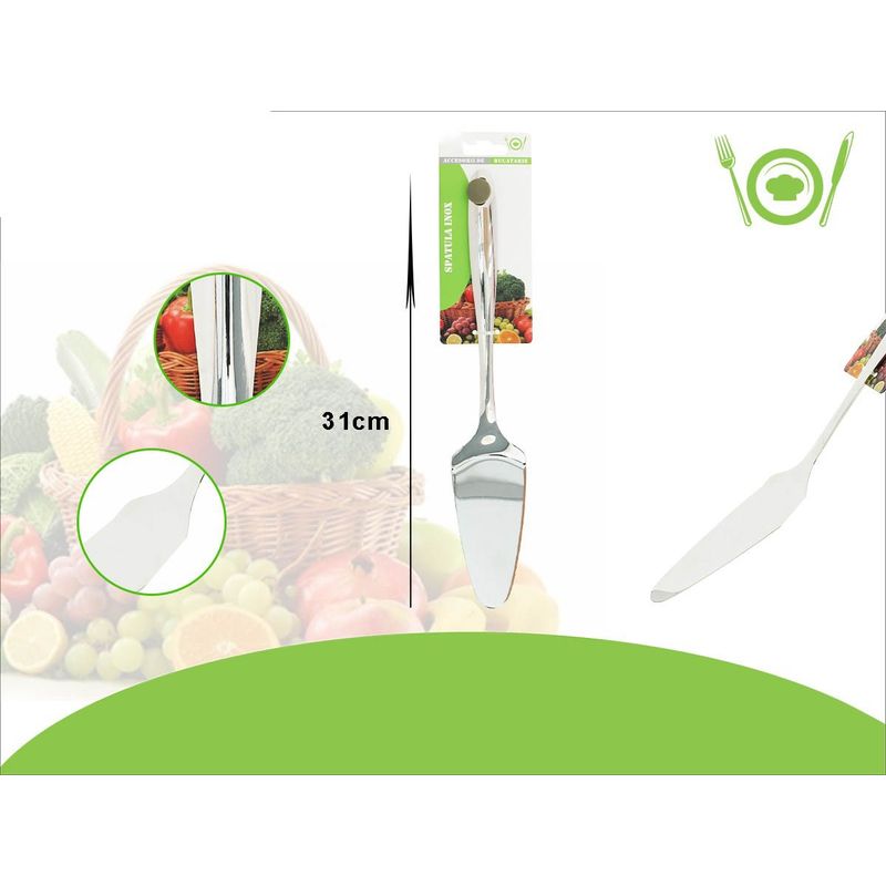 Casa si Gradina - Bucatarie si vesela - Ustensile bucatarie - Polonice, linguri si clesti de bucatarie - Spatula din inox, decorare torturi sau servire, Inox, 31 cm, 458COF - Infinity.ro