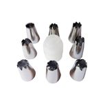 Casa si Gradina - Bucatarie si vesela - Ustensile bucatarie - Ustensile ornare prajituri - Set 8 duiuri ornat din inox cu adaptor inclus, 4.5 cm, Rose, 363COF - Infinity.ro