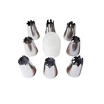 Casa si Gradina - Bucatarie si vesela - Ustensile bucatarie - Ustensile ornare prajituri - Set 8 duiuri ornat din inox cu adaptor inclus, 4.5 cm, Rose, 363COF - Infinity.ro