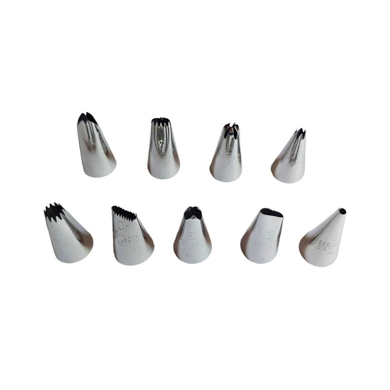 Casa si Gradina - Bucatarie si vesela - Ustensile bucatarie - Ustensile ornare prajituri - Set 9 duiuri ornat din inox, 3x1.8 cm, 443COF - Infinity.ro