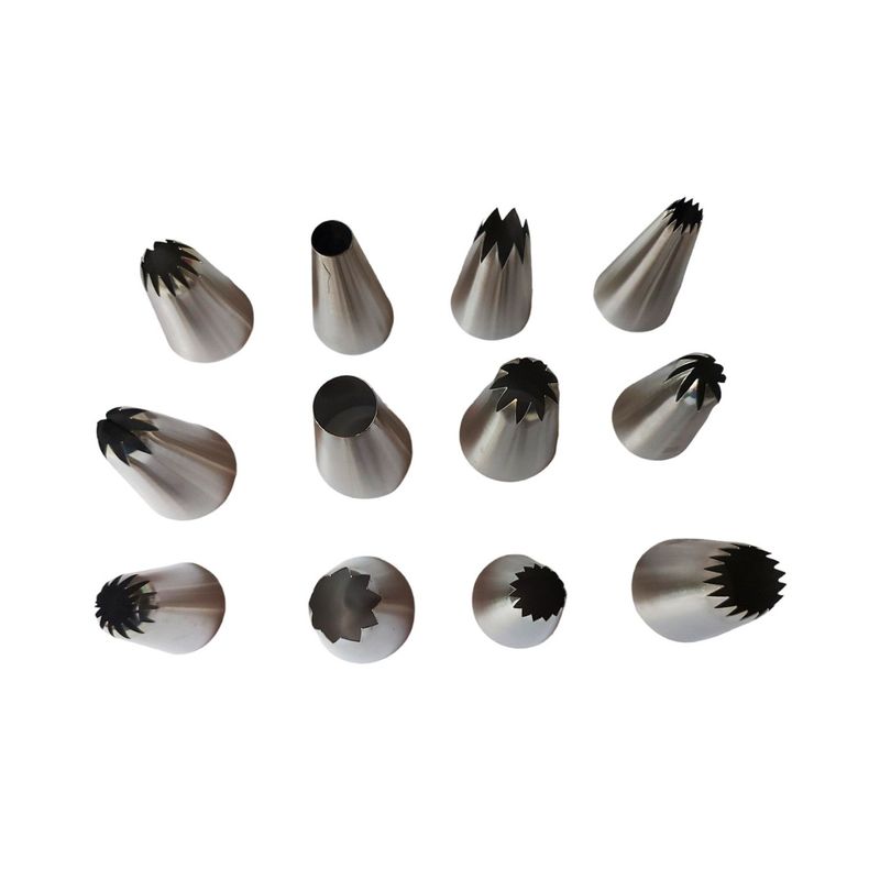Casa si Gradina - Bucatarie si vesela - Ustensile bucatarie - Ustensile ornare prajituri - Set 12 duiuri ornat din inox, 5 cm, 362COF - Infinity.ro