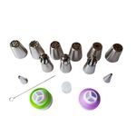 Casa si Gradina - Bucatarie si vesela - Ustensile bucatarie - Ustensile ornare prajituri - Set  duiuri de ornat prajituri din inox, 15 Accesoii, 4 cm, 361COF - Infinity.ro