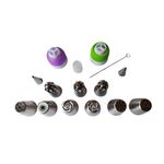 Casa si Gradina - Bucatarie si vesela - Ustensile bucatarie - Ustensile ornare prajituri - Set  duiuri de ornat prajituri din inox, 15 Accesoii, 4 cm, 361COF - Infinity.ro