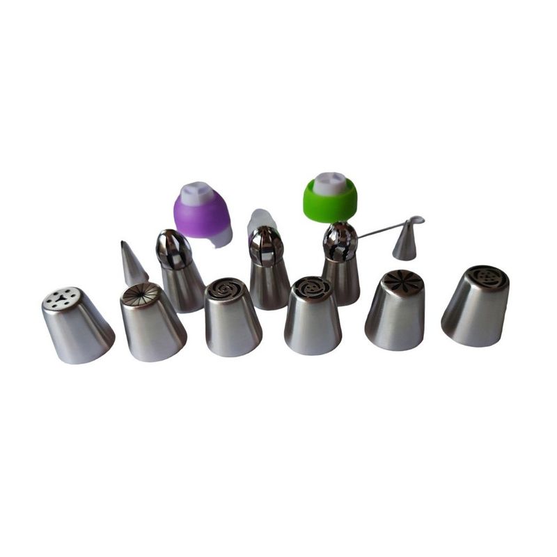 Casa si Gradina - Bucatarie si vesela - Ustensile bucatarie - Ustensile ornare prajituri - Set  duiuri de ornat prajituri din inox, 15 Accesoii, 4 cm, 361COF - Infinity.ro