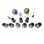 Casa si Gradina - Bucatarie si vesela - Ustensile bucatarie - Ustensile ornare prajituri - Set  duiuri de ornat prajituri din inox, 15 Accesoii, 4 cm, 361COF - Infinity.ro