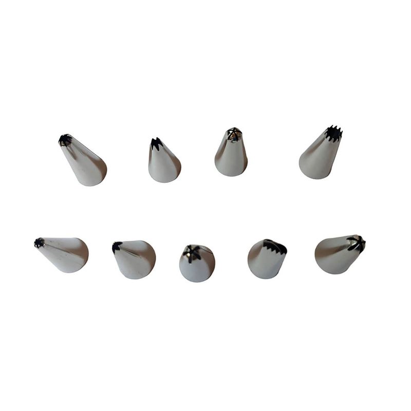 Casa si Gradina - Bucatarie si vesela - Ustensile bucatarie - Ustensile ornare prajituri - Set 9 duiuri ornat din inox, 3.2x1.8 cm, 446COF - Infinity.ro