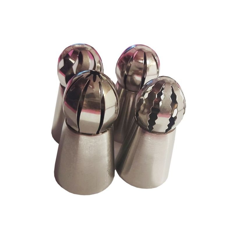 Casa si Gradina - Bucatarie si vesela - Ustensile bucatarie - Ustensile ornare prajituri - Set 4 duiuri ornat din inox, Russia, 5.5 cm, 136COF - Infinity.ro