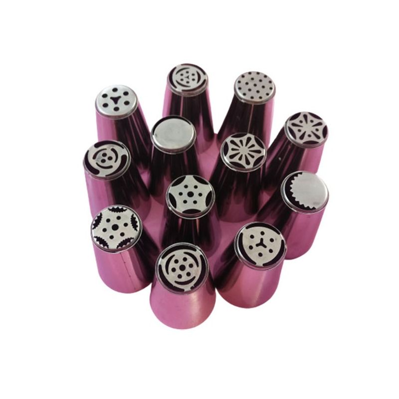 Casa si Gradina - Bucatarie si vesela - Ustensile bucatarie - Ustensile ornare prajituri - Set 12 duiuri ornat din inox, Rose, 58COF - Infinity.ro