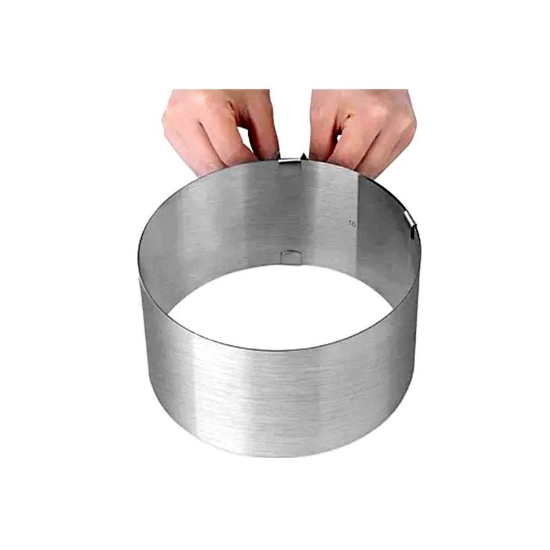 Casa si Gradina - Bucatarie si vesela - Ustensile bucatarie - Forme prajituri - Forma pentru torturi, rotunda reglabila 16-30 cm, Inaltime 8,8 cm, Inox, 461COF - Infinity.ro