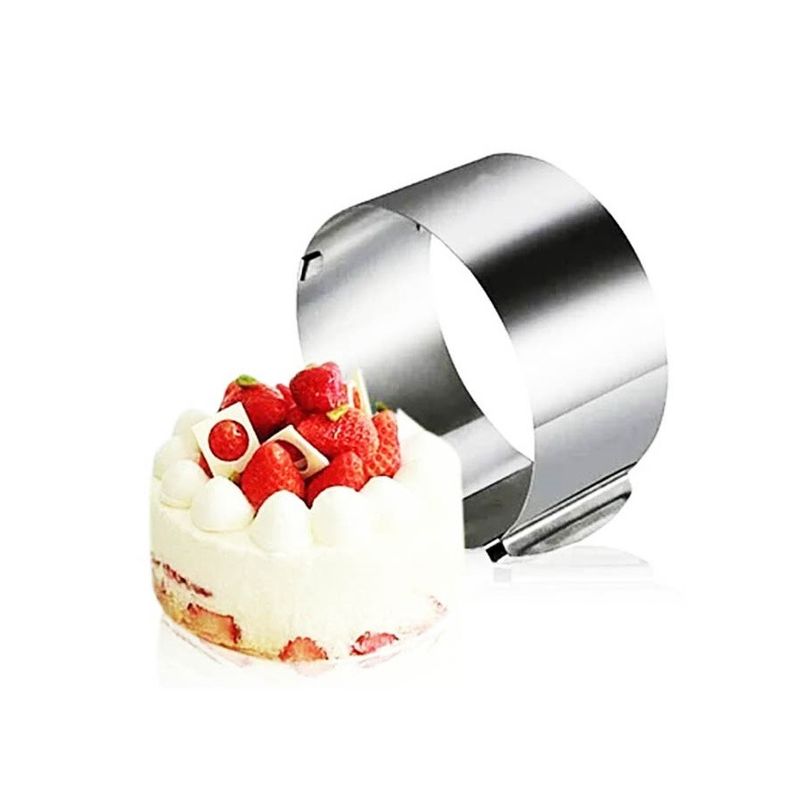 Casa si Gradina - Bucatarie si vesela - Ustensile bucatarie - Forme prajituri - Forma pentru torturi, rotunda reglabila 16-30 cm, Inaltime 8,8 cm, Inox, 461COF - Infinity.ro