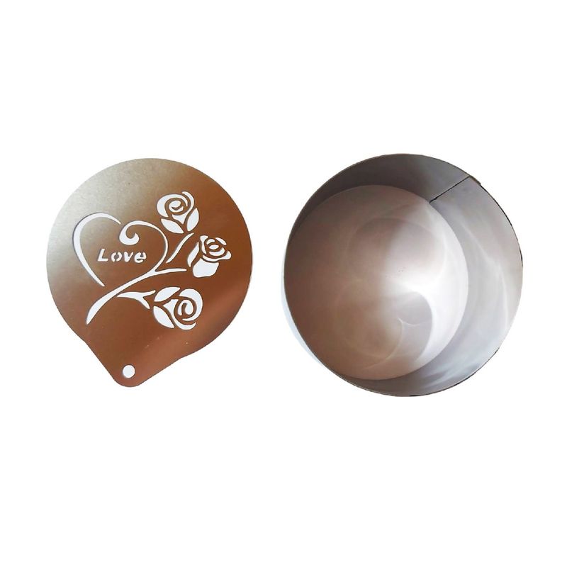 Casa si Gradina - Bucatarie si vesela - Ustensile bucatarie - Forme prajituri - Forma pentru prajituri, Rotund cu sablon de ornat, Trandairi cu text Love, 7.5 cm, 416COF - Infinity.ro