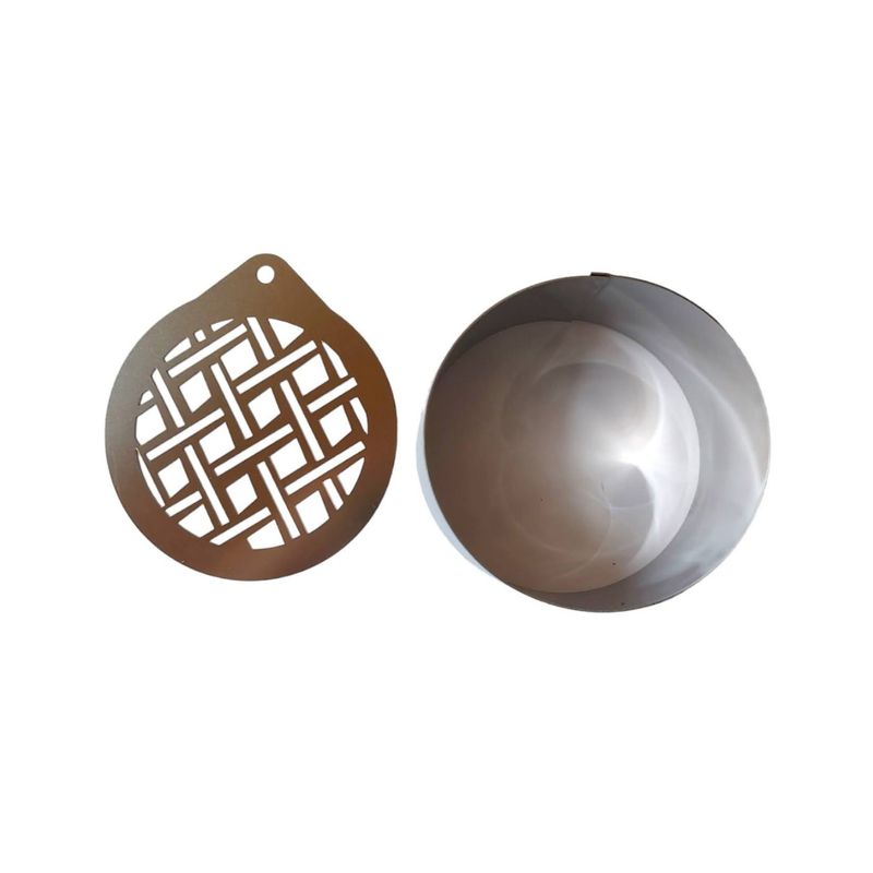 Casa si Gradina - Bucatarie si vesela - Ustensile bucatarie - Forme prajituri - Forma pentru prajituri, Rotund cu sablon de ornat, Model geometric, 7.5 cm, 417COF - Infinity.ro