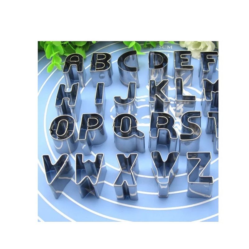 Casa si Gradina - Bucatarie si vesela - Ustensile bucatarie - Forme prajituri - Set 26 forme decupatoare, pentru biscuiti, Litere, Abecedar, 3 cm, 379COF - Infinity.ro